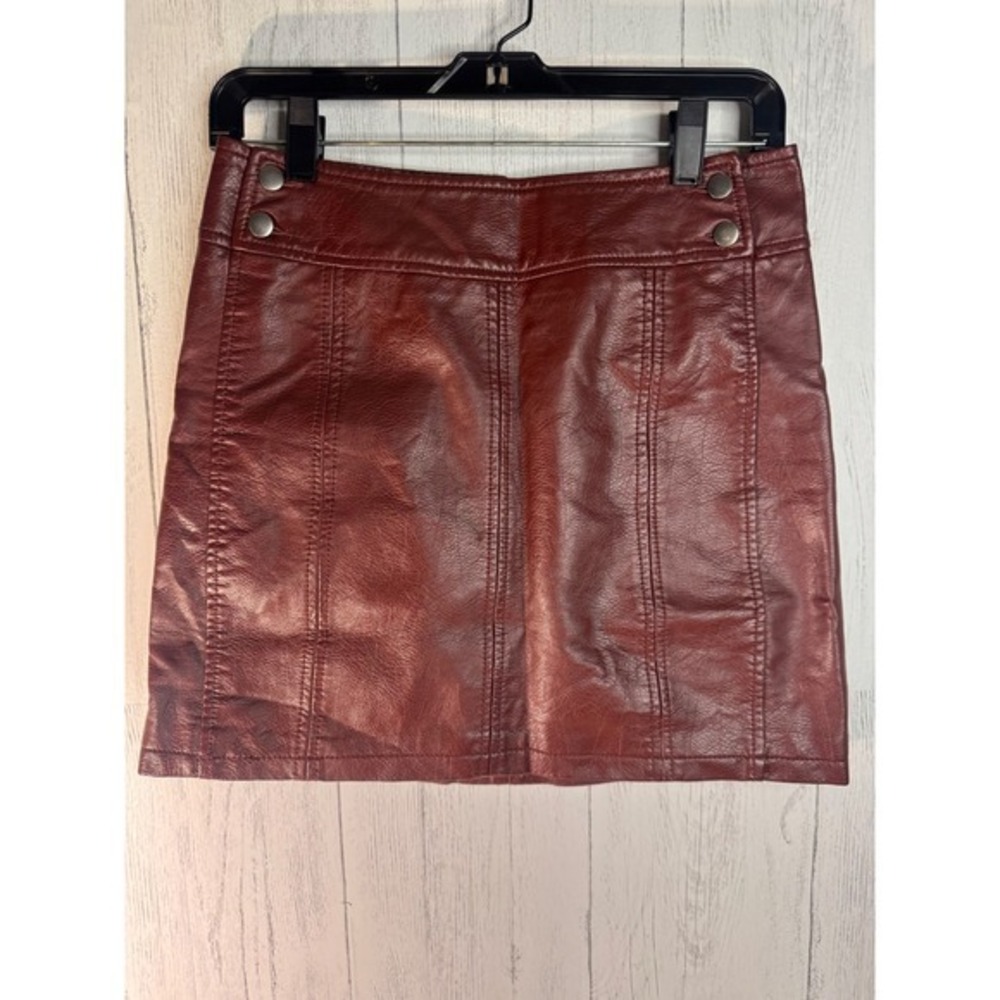Free People Modern Femme Vegan Leather Mini Skirt Size 6